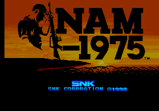Nam 1975 title screen for Neo Geo